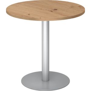 Hammerbacher Besprechungstisch STF08, rund, 80 x 74,5 cm (ØxH), asteiche / silber