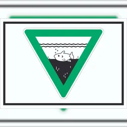 HB-Druck Laichzeit Laichschonbezirk Symbol Schild A5 Rückseite selbstklebend