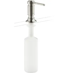 hansgrohe AXOR Montreux Seifen- und Lotionsspender, Ausladung 91mm, Flascheninhalt 500ml, 42018800, Farbe: Edelstahl-finish