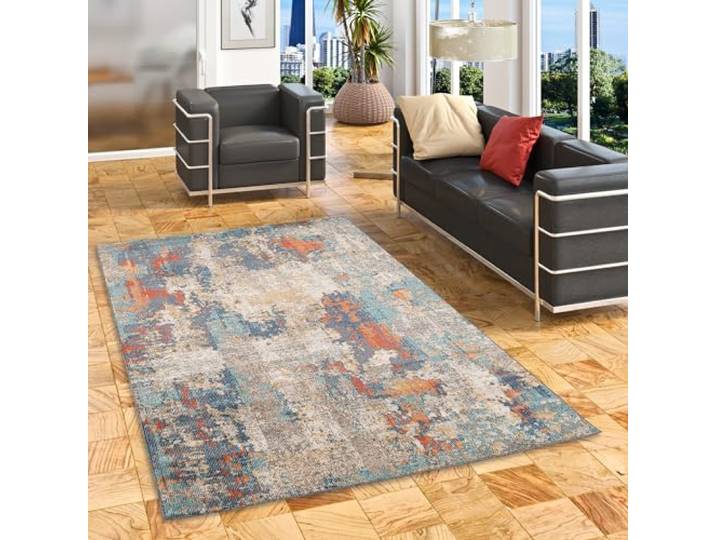 Pergamon Designer In und Outdoor Teppich Vintage Muster Modern für Wohnzimmer, Schlafzimmer, Esszimmer
