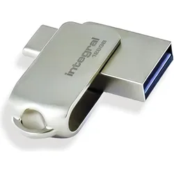 Integral USB-STICK SR INFD256GB360CDL3.0 (256 GB, USB-A, USB-C), USB Stick, Silber