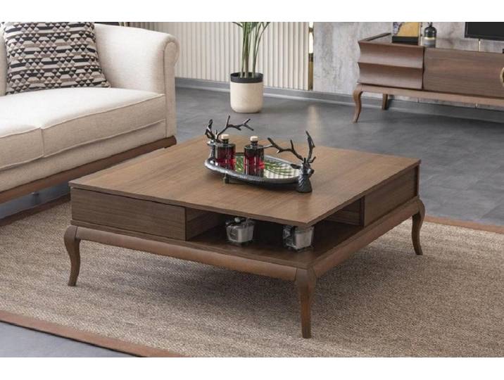 JVmoebel Couchtisch Quadratischer Holztisch mit Stauraum und modernem Design (1-St., Couchtisch), Made in Europa
