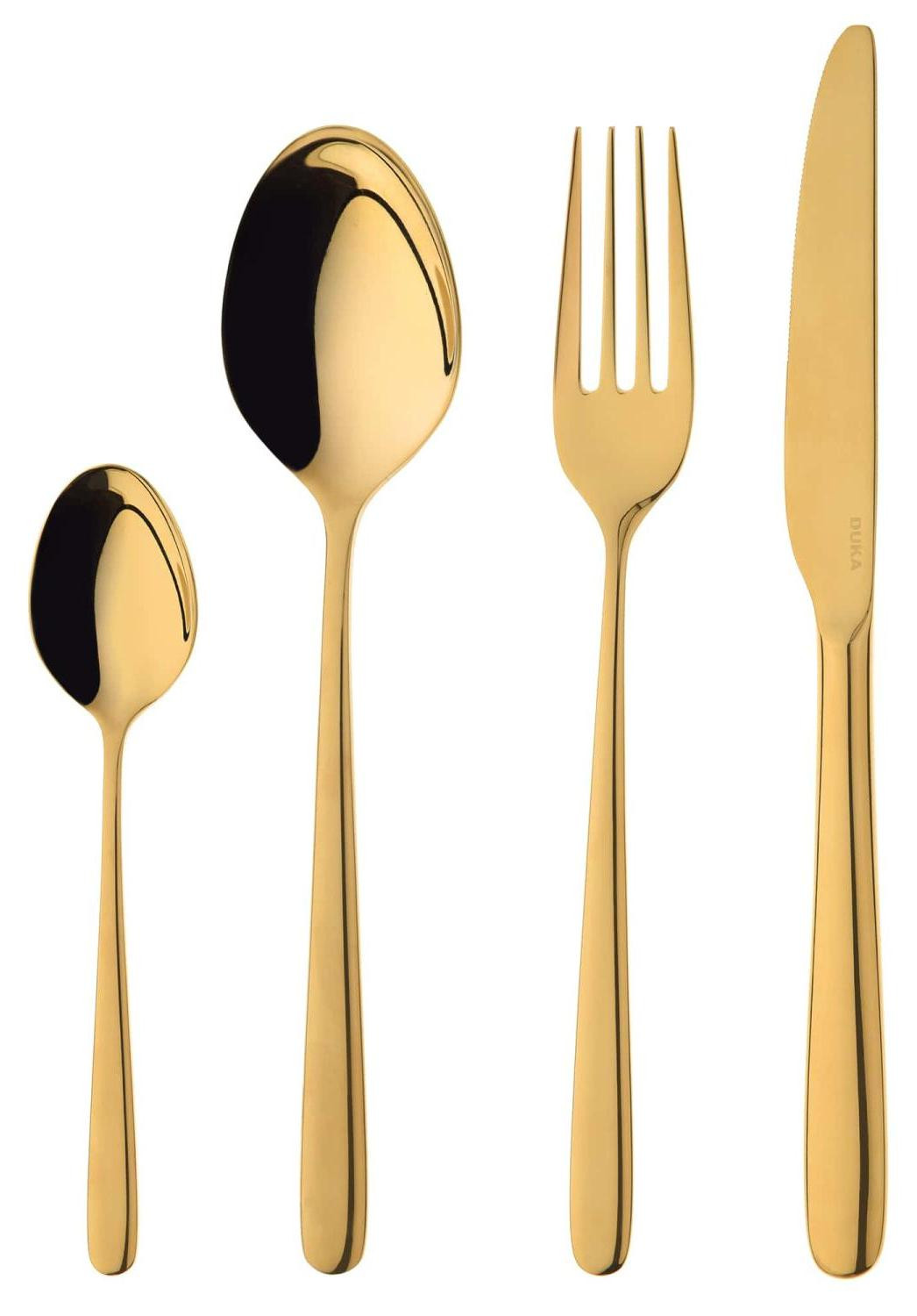 DUKA TROPEA 24-delige gouden bestekset voor 6 personen van 18/10 staal