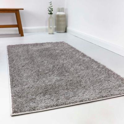 Hochflor-Teppich ESPRIT "Swagger Shag ESP-8866", grau (hellgrau), B:133cm H:30mm L:200cm, Polypropylen, Teppiche, Wohnzimmer, Schlafzimmer, uni, waschbar, Antirutsch, gekettelt