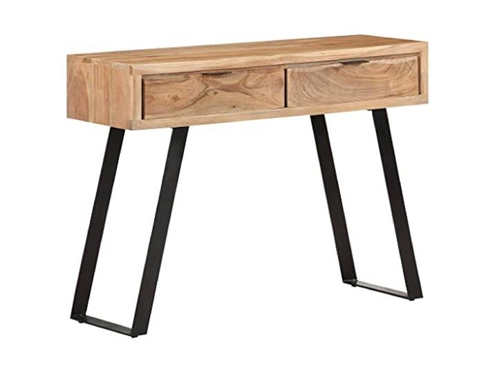 vidaXL Akazienholz Massiv Konsolentisch mit 2 Schubladen Konsole Beistelltisch Flurtisch Sideboard Ablagetisch Frisiertisch 100x35x76cm Naturkanten