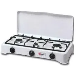 Parker Pen Fornello Parker Gas 3f Griglia Smaltata, Kochplatte, Weiss