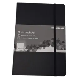 DONAU 1345200-01 Notizbuch, A5, 80g/m2, 96 Blatt, Hardcover, kariert