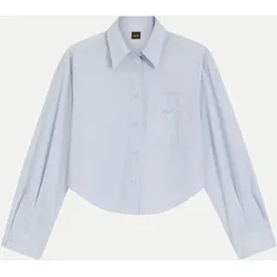Bluse mit Logo-Stickerei Blau 38