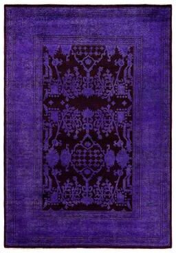 Overton "Vibrance, One-of-a-Kind Hand-Knotted Area Rug - Purple, 5' 3"" x 7' 7"" - 5' 3"" x 7' 7"""