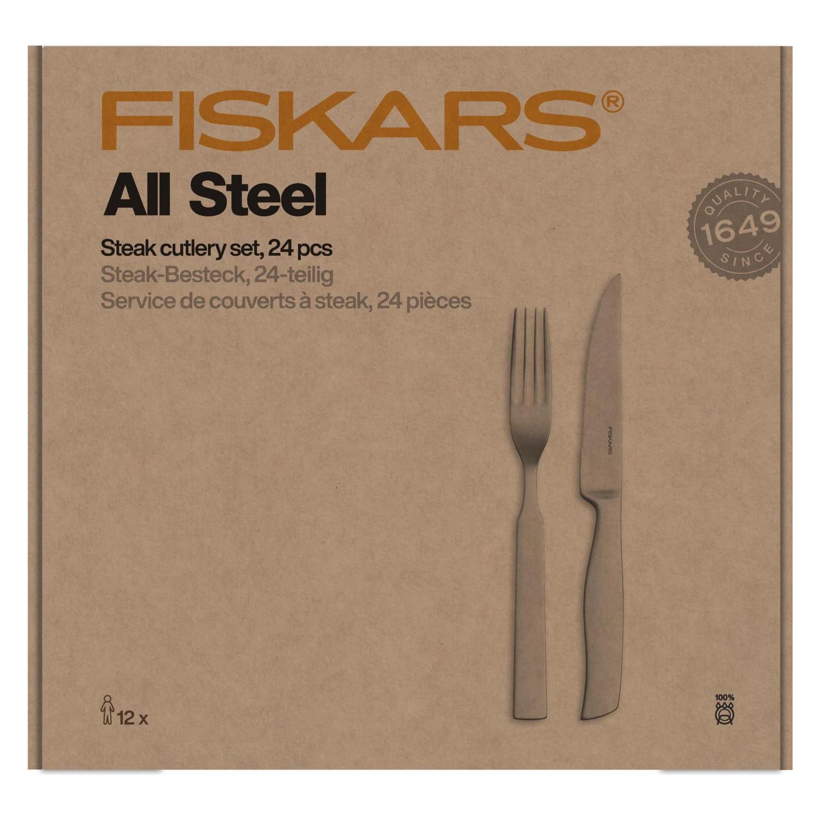 Fiskars All Steel BBQ Utensilienset, 24 Teile (1039378)