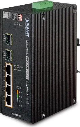 Planet IGS-624HPT, Gigabit-Industrieswitch, 4 Port PoE, 2 Port SFP