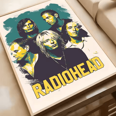 Inspire Picks Radiohead Vintage Rock Band Poster Retro Music Wall Art Decor 6 57x90cm No Frame