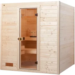 Weka Sauna Valida 3 mit Glastür - Massivholzsauna 38 mm Ohne Ofen