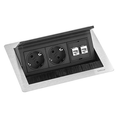 Evoline FlipTop Push 2x Steckdose Data S (159370028100)