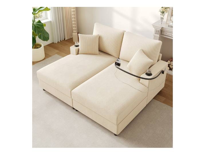 MODFU Schlafsofa Komfort-Sofa mit Relaxfunktion und praktischem USB-Port, Set 1 Teile, Für erholsame Stunden, Schlaf- oder Entertainment-Bereich
