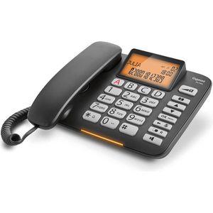 Gigaset Telefon DL580, schwarz, Großtasten, schnurgebunden