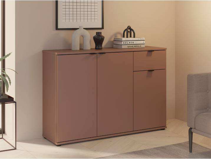 GINNY Kommode III, Material Spanplatte, Terracotta