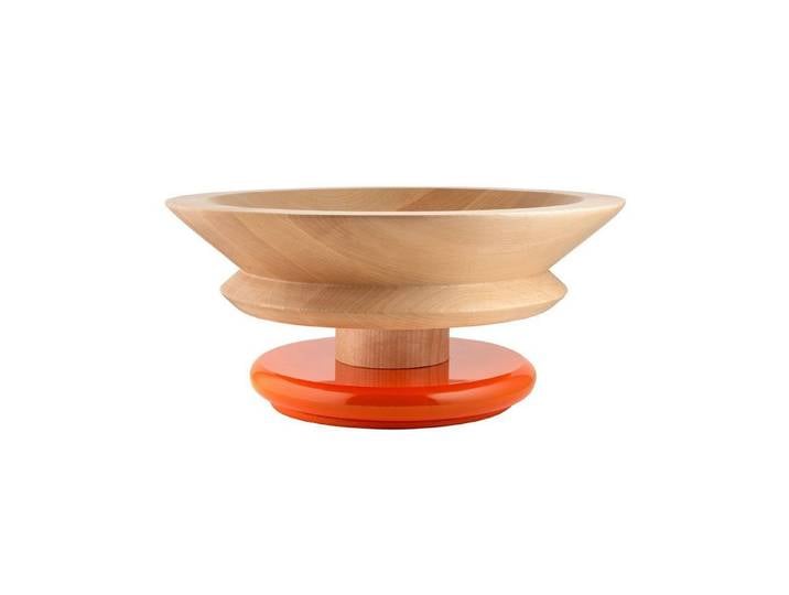 Alessi Schale Sottsass Collection Tafelaufsatz Orange, Lindenholz