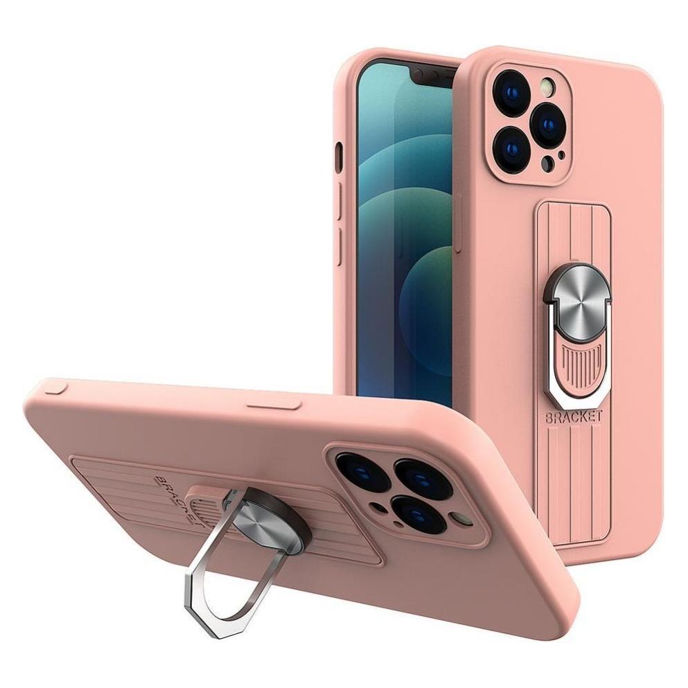 Hurtel Ring Case Silikonhülle mit Fingergriff und Ständer für iPhone XS Max pink (Apple iPhone XS Max) (1404978613)