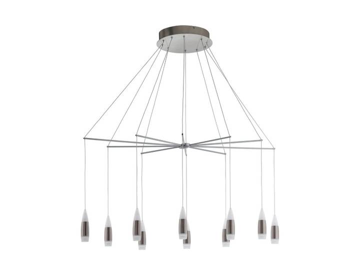 Eglo Hängeleuchte, Nickelfarben, Weiss, Kunststoff, Metall, länglich, F, 41.5x110x135 cm, Lampen & Leuchten, Innenbeleuchtung, Hängelampen, Pendelleuchte