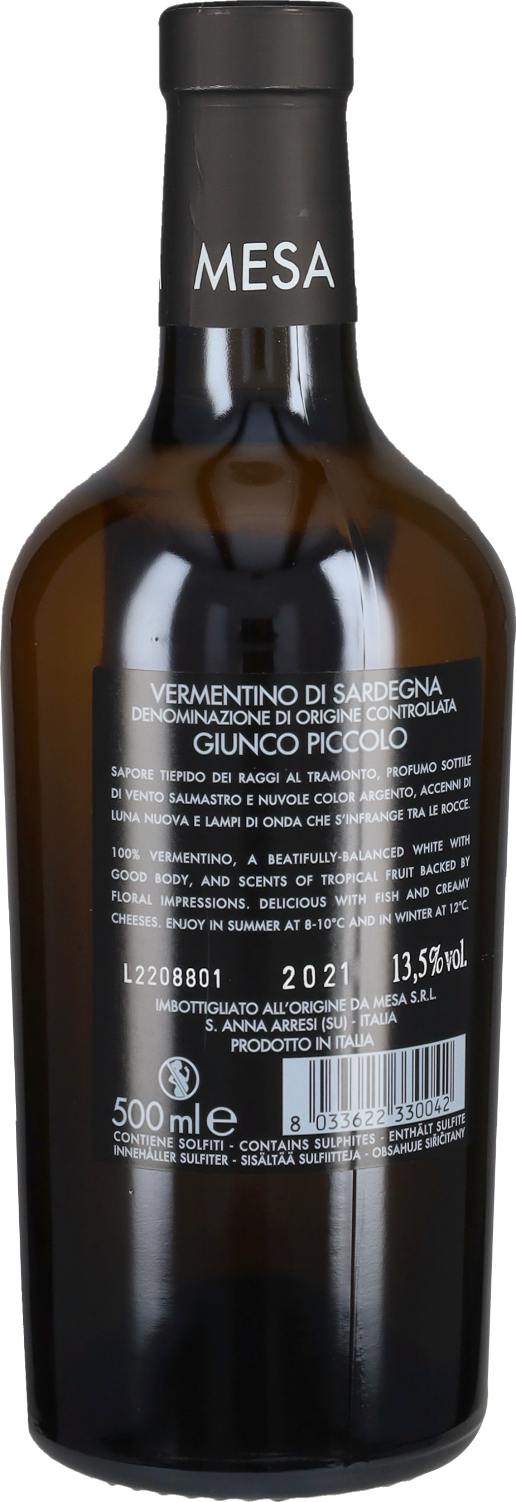 Vermentino di Sardegna 'Giunco Piccolo' Mesa 2021 - 37.5cl