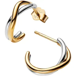 Pandora 263880C00 Damen-Ohrringe Steck-Creolen Zweifarbig