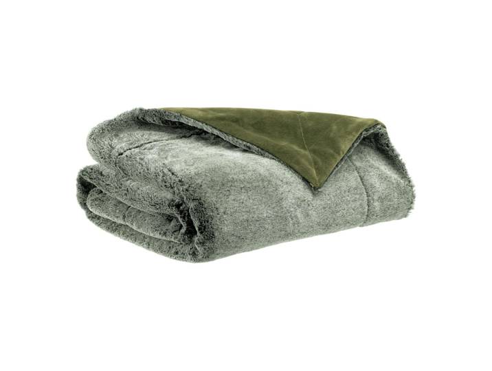 Plaid en polyester olive 130 x 160 cm