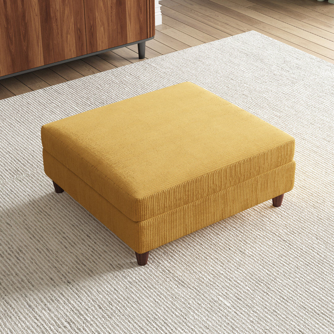 Pia Ricco Mordecai 97Cm Wide Square Footstool Ottoman Orange 47cm H X 97cm W X 97cm D