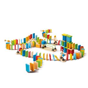 Hape Domino E1042, Domino Fantastico, ab 3 Jahre, ab 1 Spieler, 100 Steine und 7 Zubehörteile