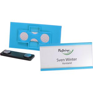 Böttcher-AG Namensschilder Business, 74 x 34 mm, mit Magnet, hellblau, 10 Stück