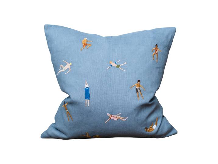 Fine Little Day Housse de coussin Swimmers 45x45 cm Blue