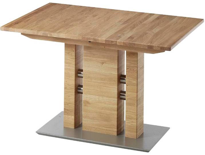 Esstisch K+W KOMFORT & WOHNEN 5030 , braun (wildeiche natur 433), B:120cm H:75cm T:80cm, Tische, Esstisch, Funktionstisch mit Synchronauszug, Massivholz,2 Breiten wählbar