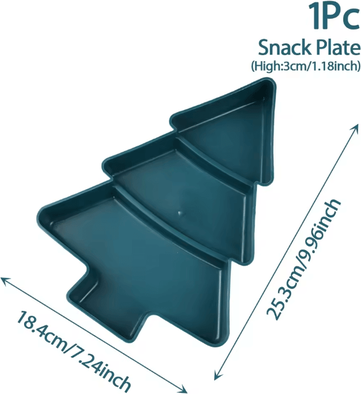 Uplift Curations Christmas Tree Fruit Serving Plate Festive Holiday Snack & Dessert Tray green