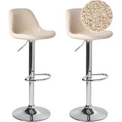 BARHOCKER 2er-Set Bouclé drehbar Hellbeige Kahla