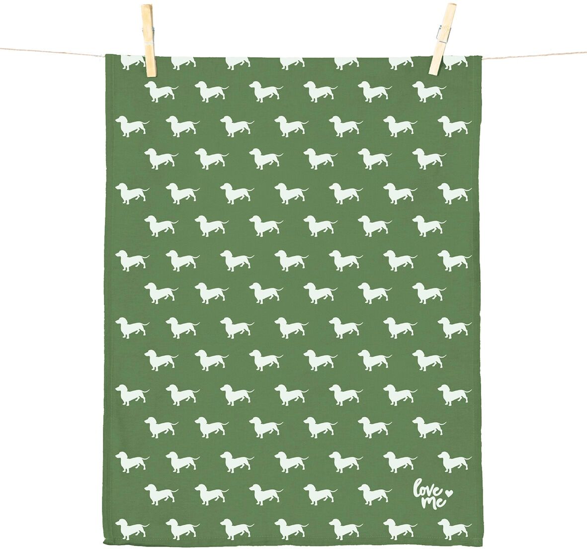 Geschirrtuch PAD "DOG", grün, Baumwolle, Geschirrtücher, Geschirrtuch, Charmantes Hundemotiv, weiche Qualität, OEKO-TEX-zertifiziert