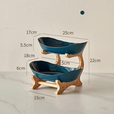 Uplifted Goods Multi Layer Kitchen Serving Stand For Fruits And Treats 2 Tiers green