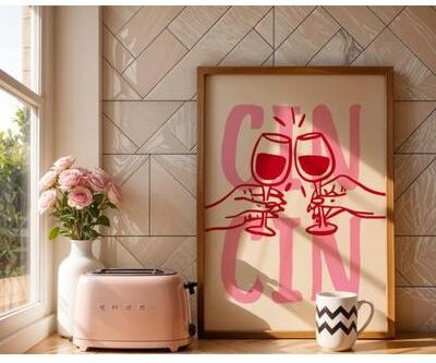 Uplift Treasures Cin Cin Cheers Cocktail Kitchen Wall Art tl1300 15.75 23.62 In (no Frame)