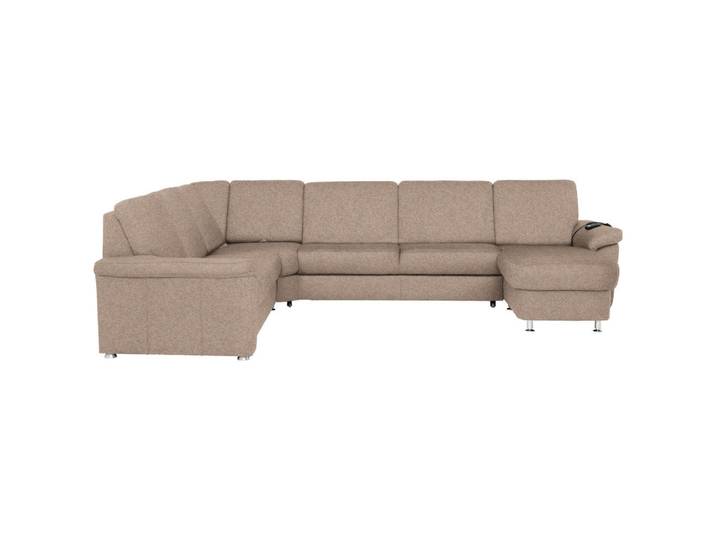 Beldomo System Wohnlandschaft, Sand, Metall, 6-Sitzer, U-Form, 336x240 cm, Typenauswahl, Fußauswahl, Stoffauswahl, seitenverkehrt erhältlich, Hocker individuell planbar, Wohnzimmer, Sofas & Couches, Wohnlandschaften, Wohnlandschaft U-Form