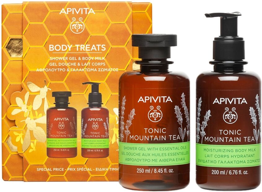 Apivita Cofre Tonic Mountain Tea Gel + Leche Corporal 200 ml .