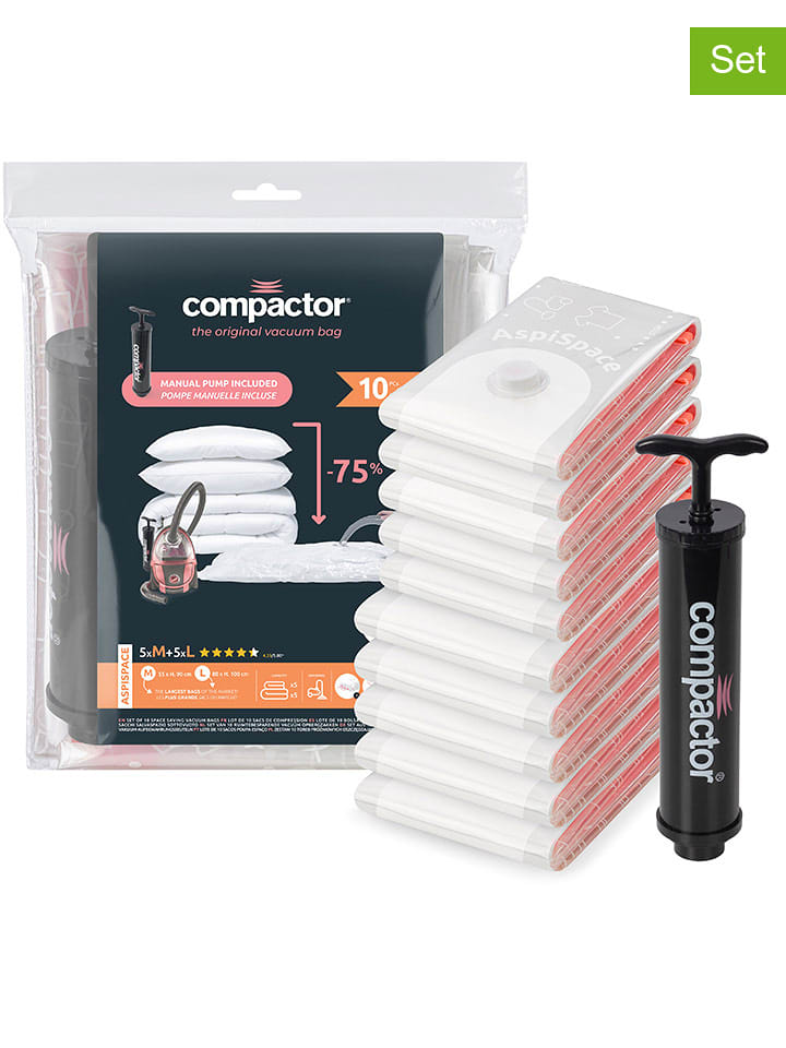 Compactor 10er-Set: Vakuumbeutel in Weiß - onesize