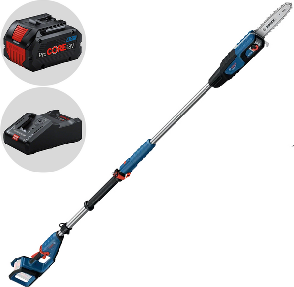 Bosch Professional GKE 18V-25T - Élagueuse électrique à batterie sur perche télescopique - 18 V 8 Ah