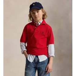 Polo Ralph Lauren für Jungen. 323603252009 Ikonisches rotes Piqué-Poloshirt ((M) 8/9años= 140/149cm), Lässig, Baumwolle, Kurzarm, Kinderbekl