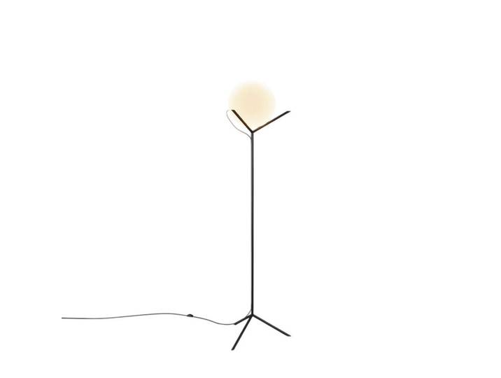 s.luce Stehlampe Poseidon Weiß Ø 30cm, Glas, Rund, E27, 30x170x30 cm, Lampen & Leuchten, Innenbeleuchtung, Stehlampen
