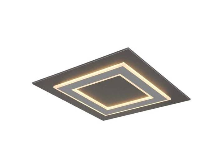 Deckenleuchte Deckenlampe Wohnzimmer Esszimmerleuchte anthrazit grau LED, Metall MDF, 1x LED 40W 1000Lm 3000K, LxBxH 48x48x4,6 cm