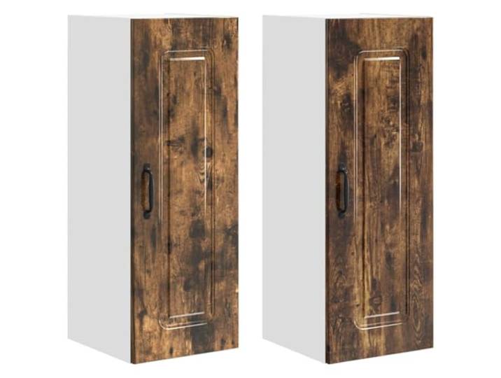 fsahslih Küchen-Wandschrank 2er Set Geräucherte Eiche 30x31x80 cm Kompakter Hängeschrank für die Küche schafft zusätzlichen Stauraum an der Wand und hält Geschirr stets griffbereit.