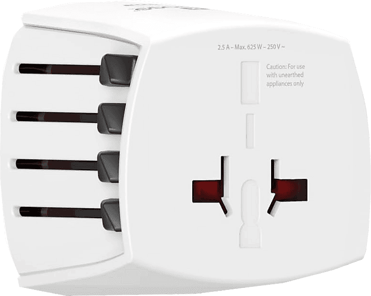Adaptador de viaje - Hama Muv Micro, Para múltiples destinos, Blanco