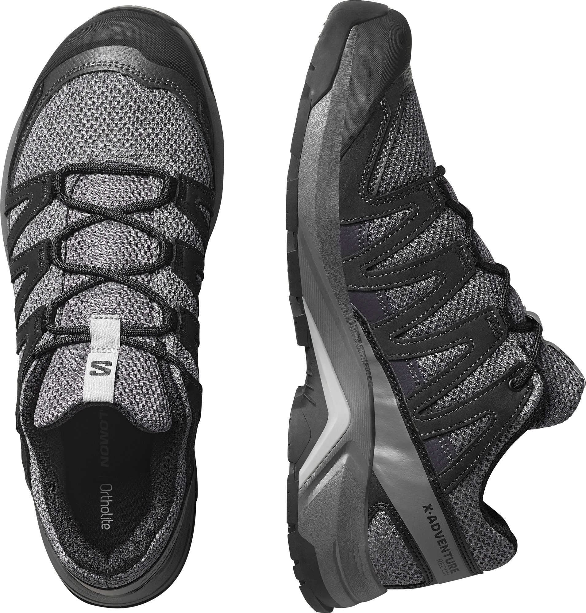 Wanderschuh SALOMON "X-ADVENTURE RECON", Herren, Gr. 48, grau (castlerock, phantom, alloy), Leder, Textil, Schuhe Wanderschuh, wasserdicht castlerock, phantom, alloy 48