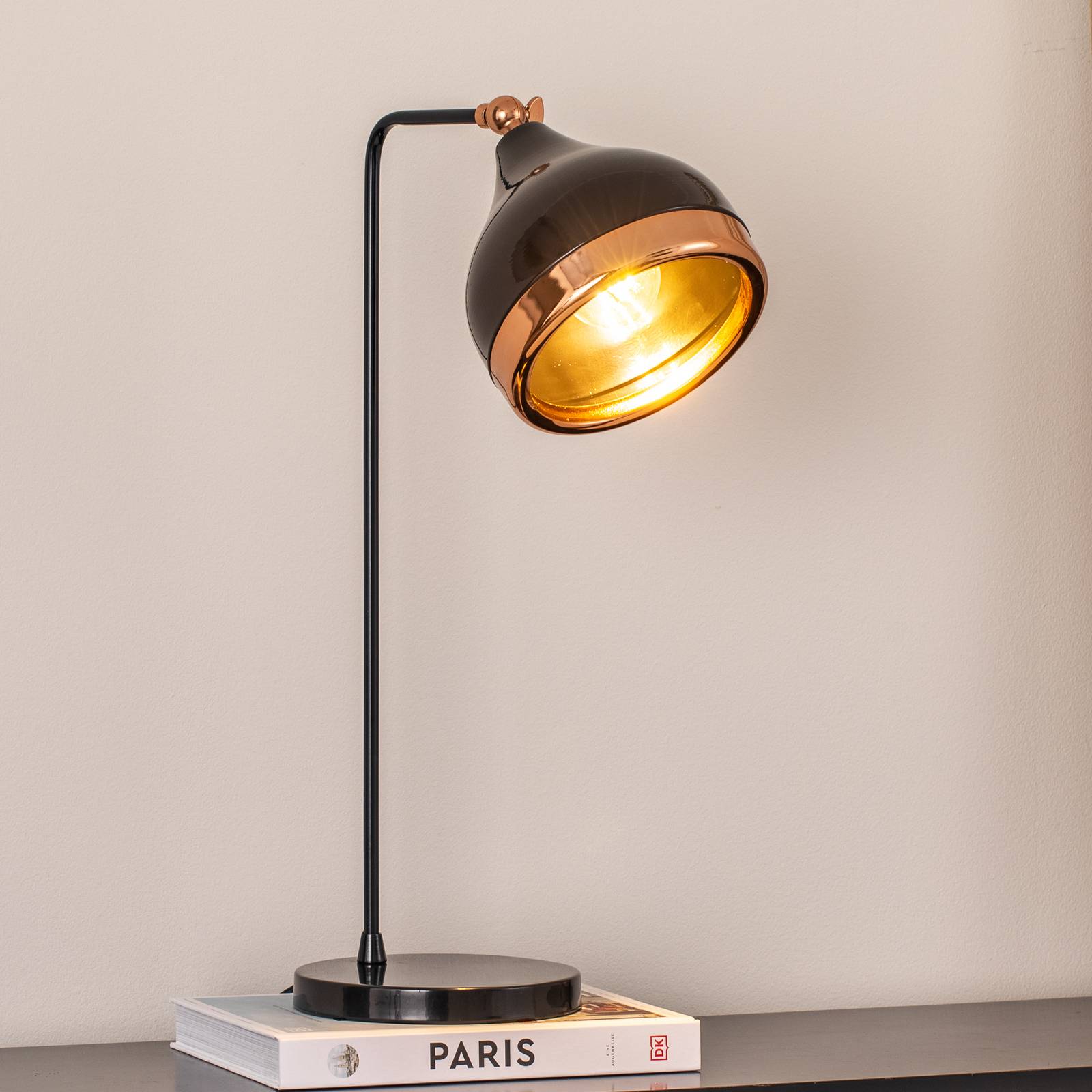 Tischlampe Yildo Opviq, dimmbar, schwarz, für Wohn- / Esszimmer, Metall, Tischlampe