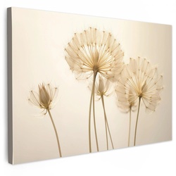 LEINWANDBILD Sonnenlicht - Löwenzahn - Botanisch - Blumen Groß 140x90 cm