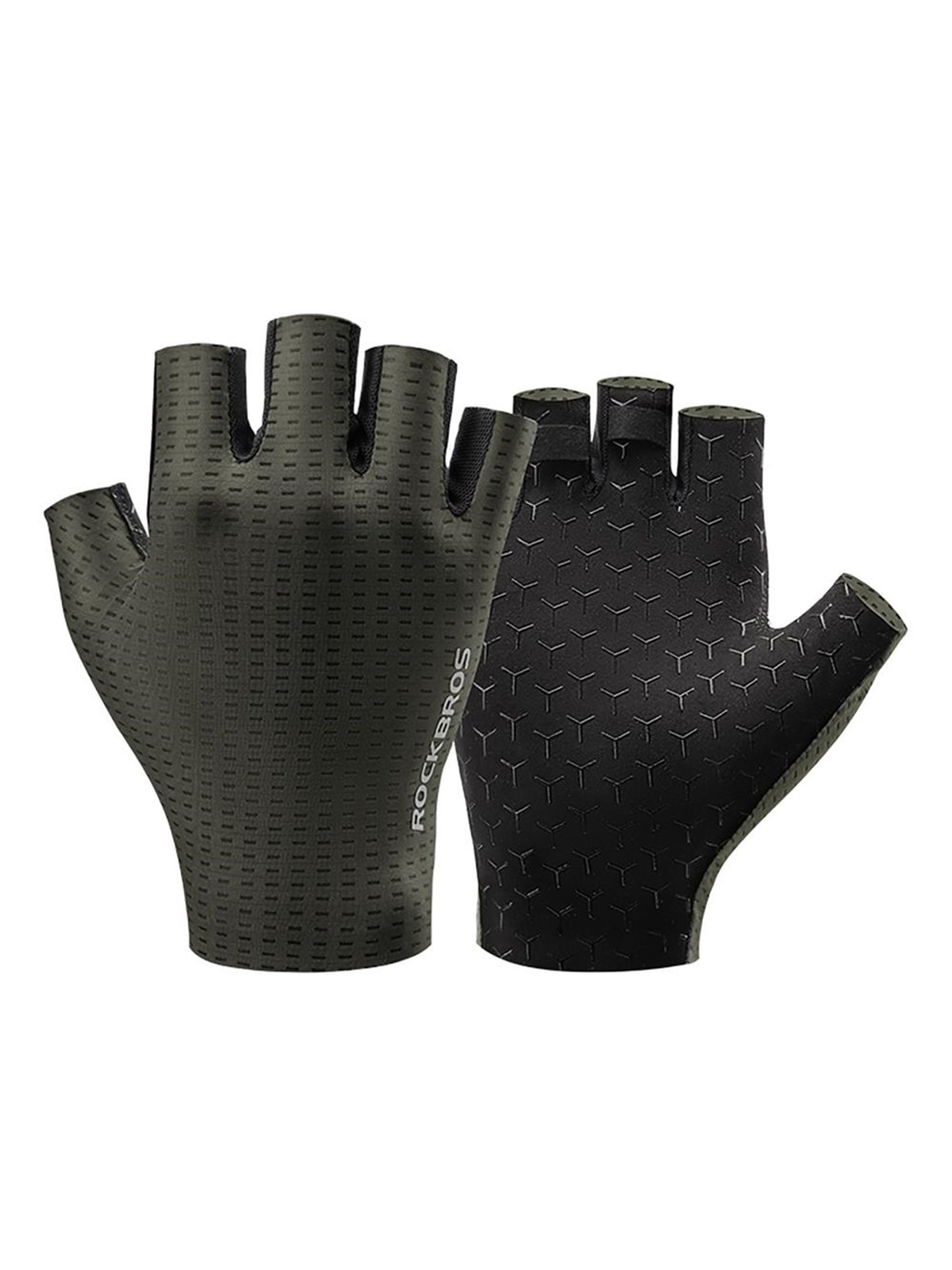 Rockbros Breathable Short Finger Cycling Gloves Size: S - Green